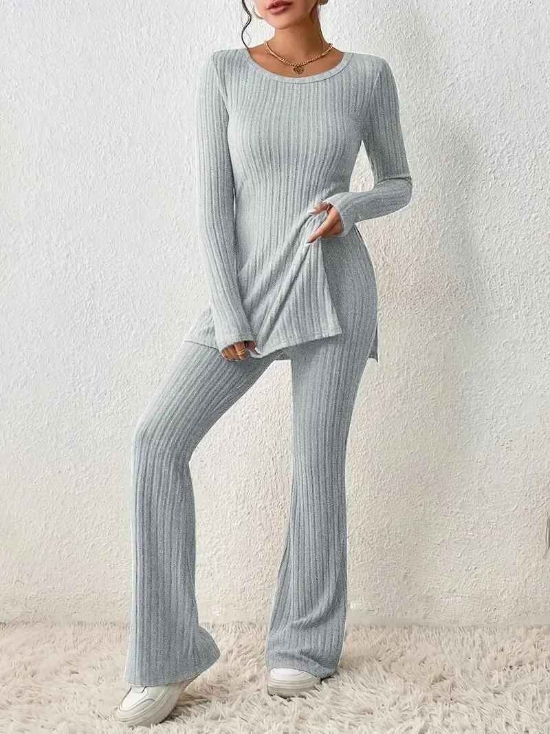 Casual Long Sleeve Two-Piece Trouser Set