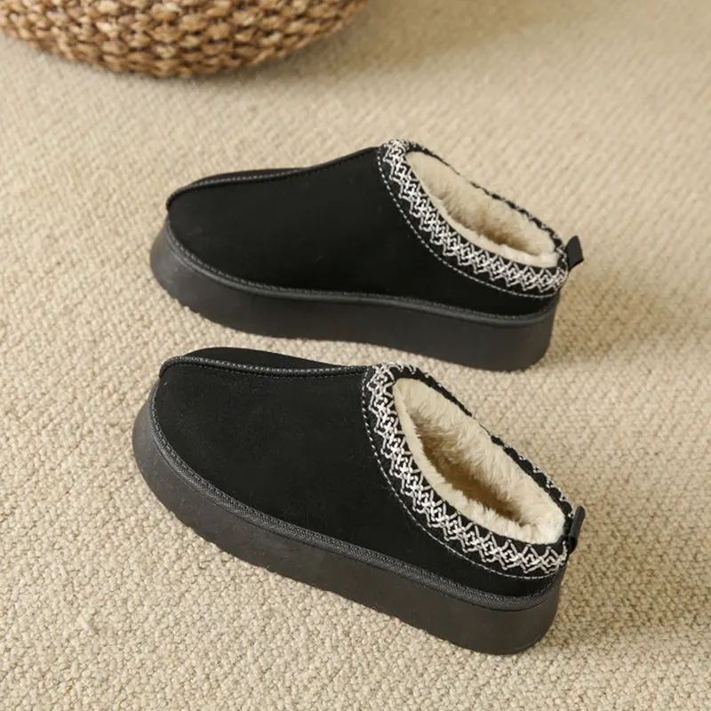 Plush Fleece Lined Suede Slipper Boots