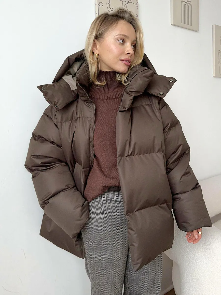 Loose Parka Coat with Removable Hood