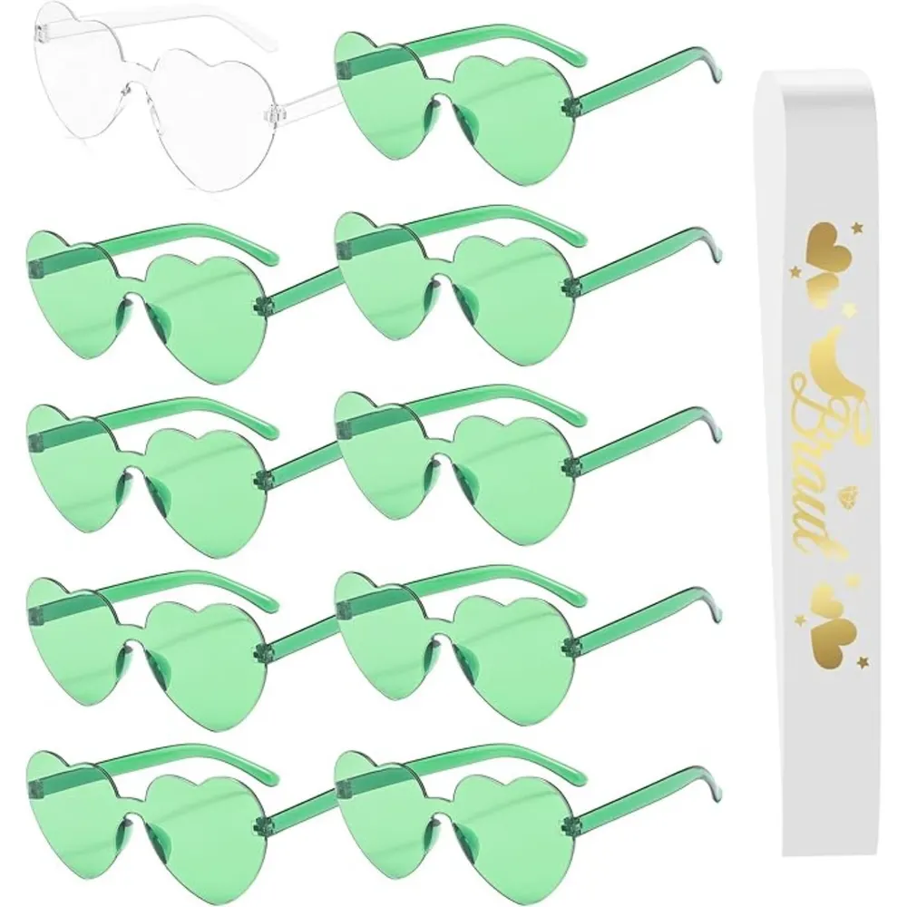 10-Piece Heart Sunglasses and Sash Set