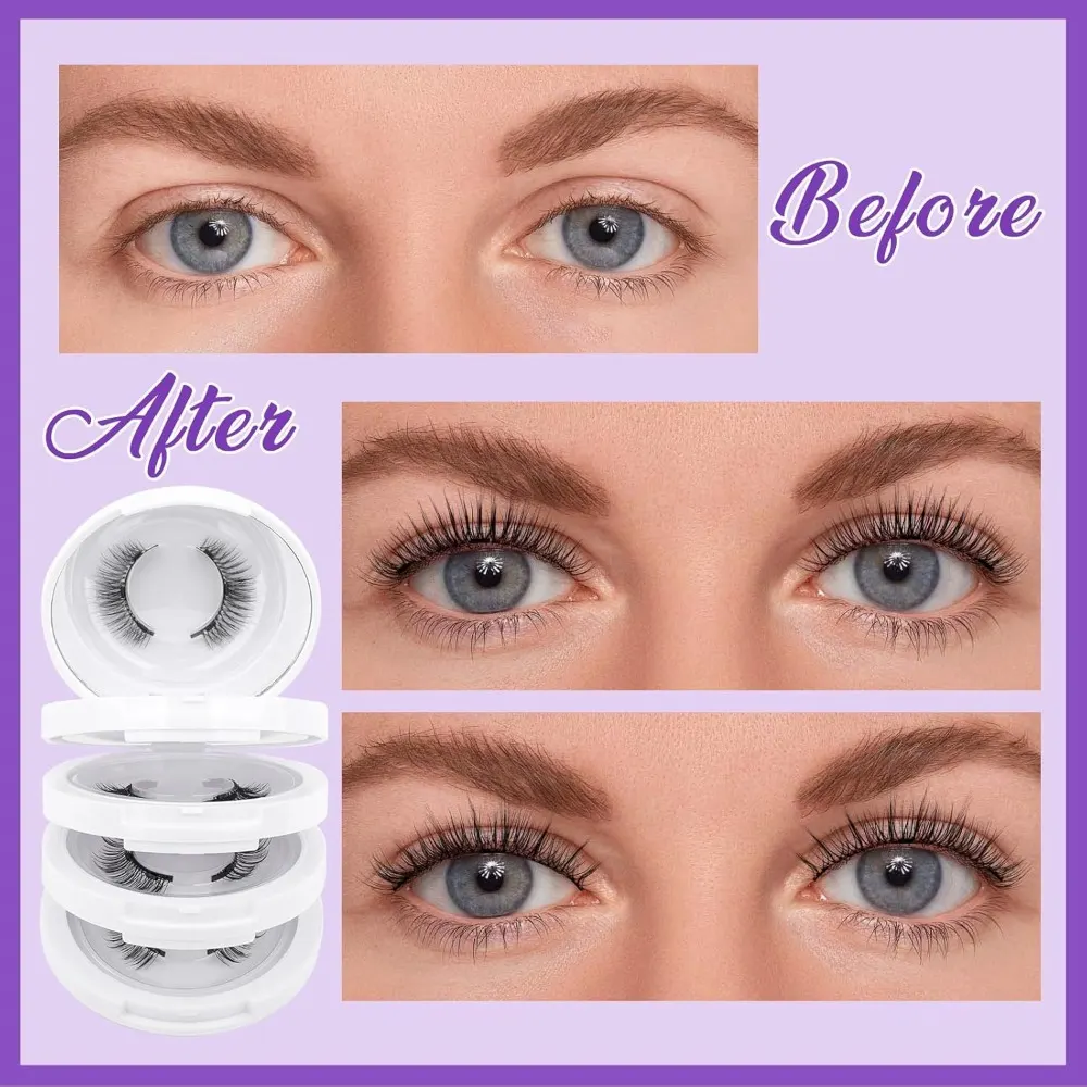 White Magnetic Eyelashes, 4 Pairs