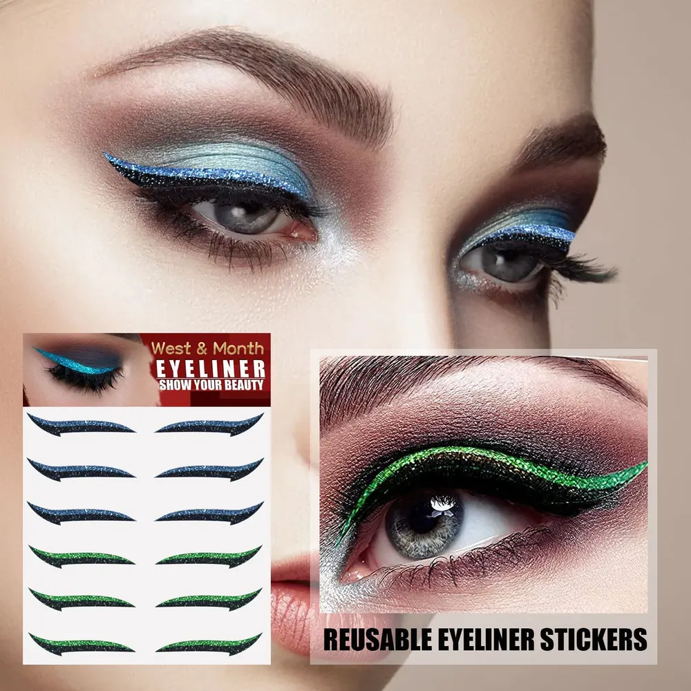 Soft PE Eyeliner Stickers, 6 Pairs