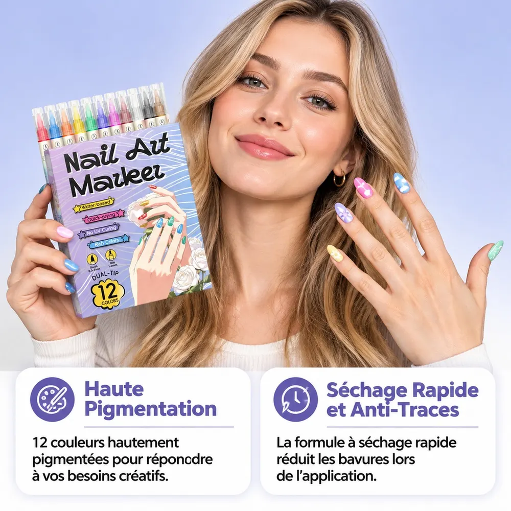 12-Piece Ultra-Fine Nail Art Pen Set