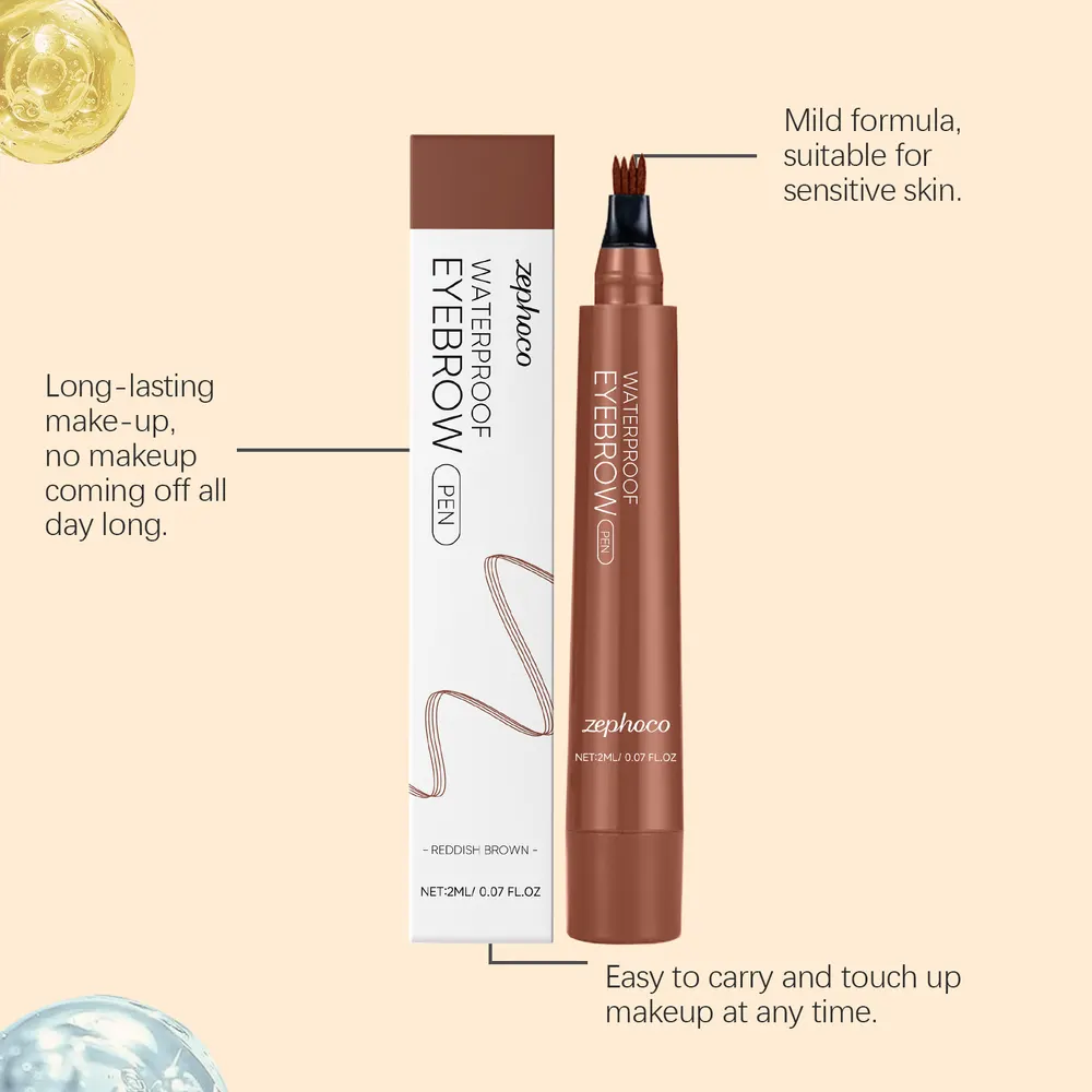 Four-Prong Waterproof Eyebrow Pencil