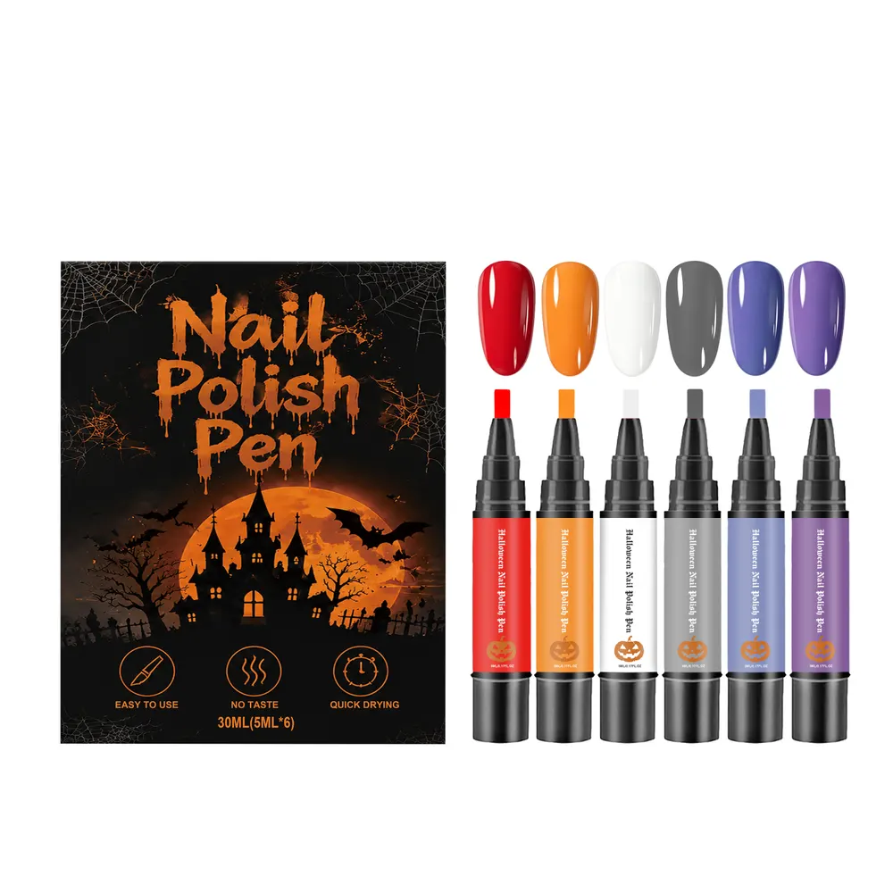 6-Piece Halloween Nail Polish Pen Set