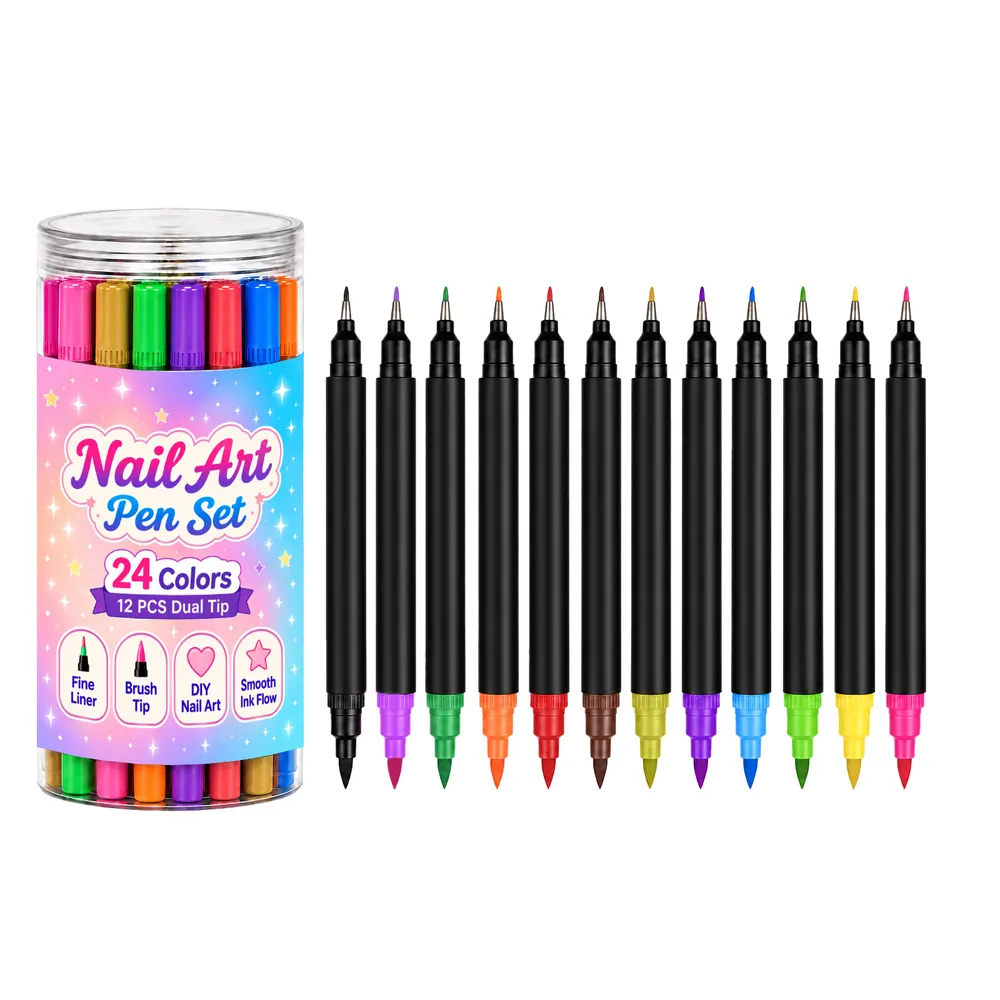 12-Piece Dual-Ended Nail Art Pen Set