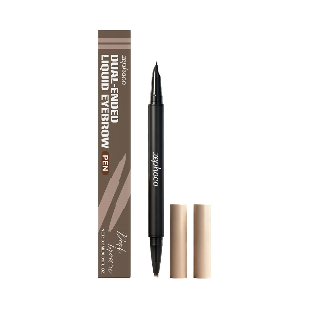 Two-in-One Liquid Brow Pencil, Dark Brown