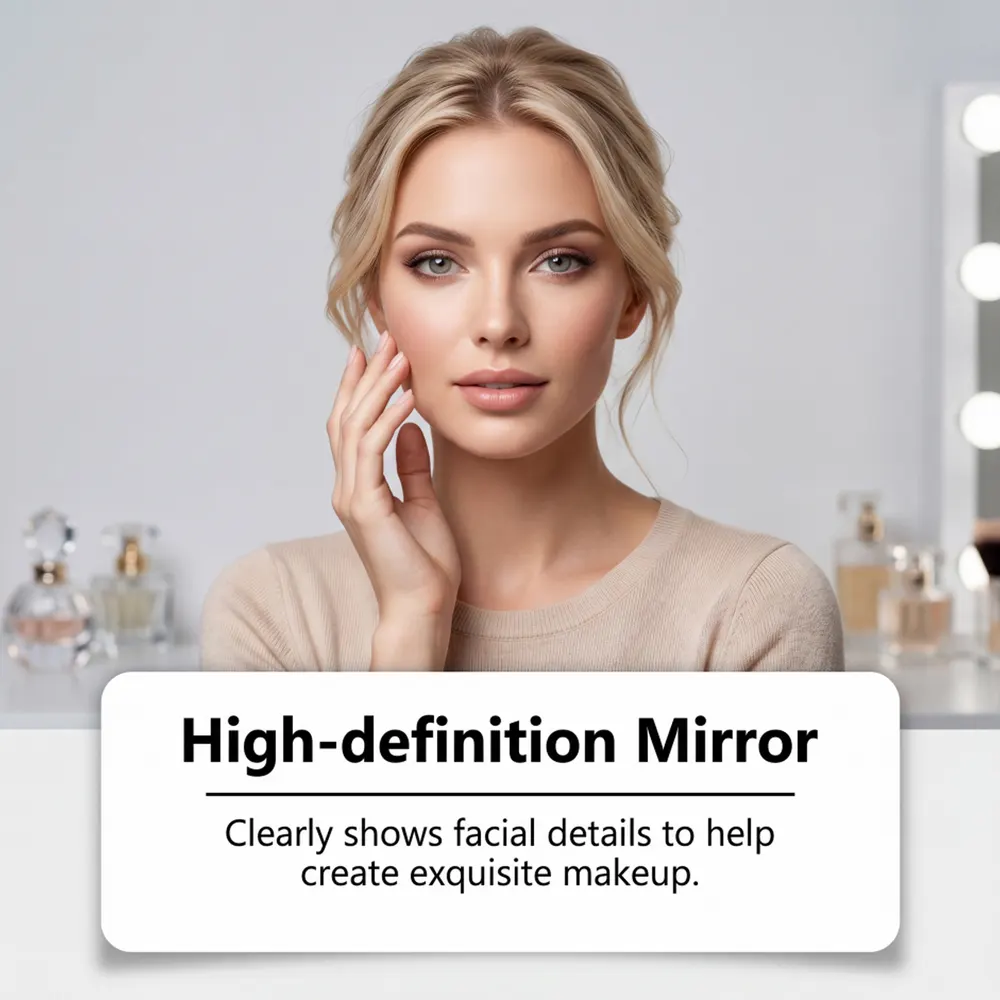 PU Folding Mirror with Three-Tone Light