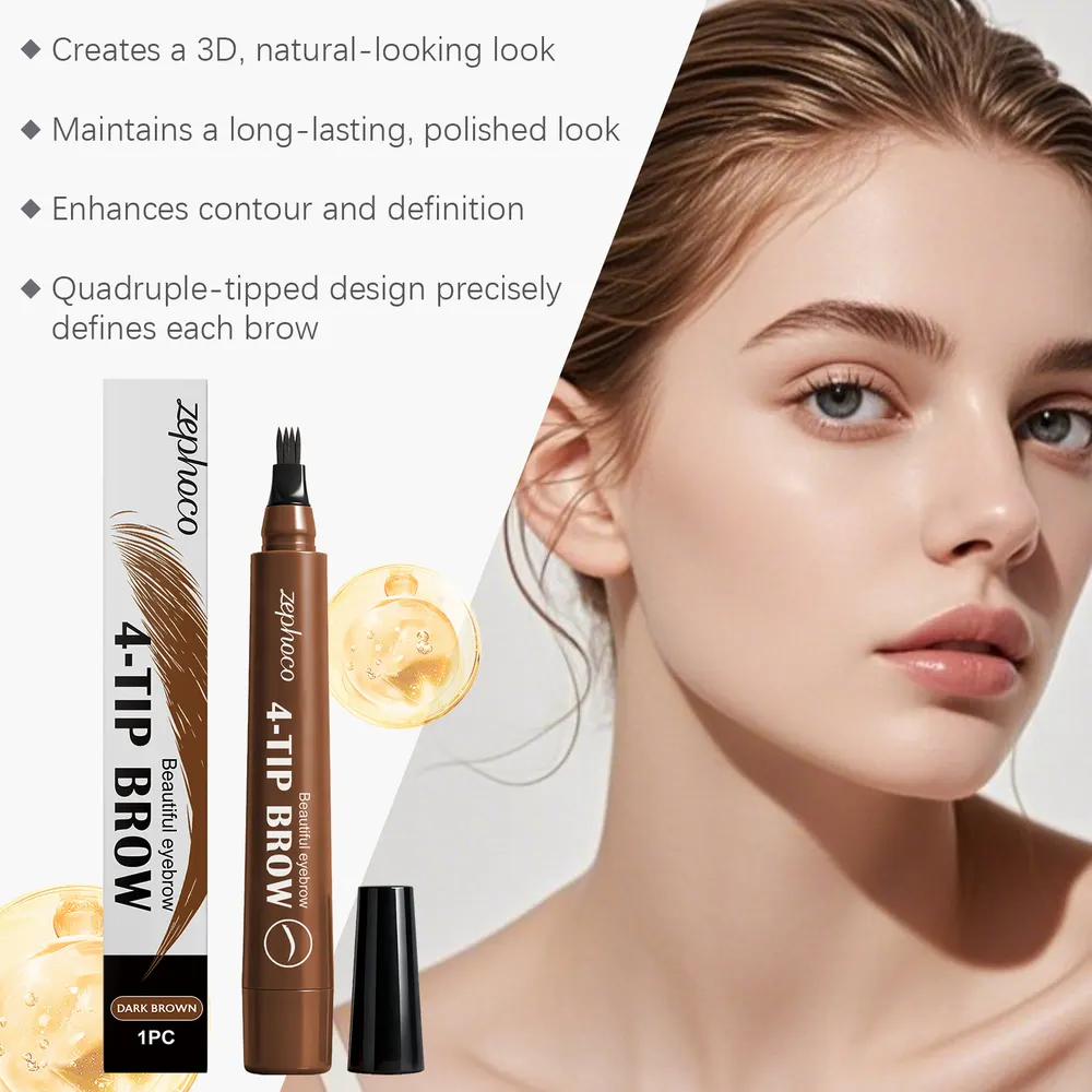 Four-Prong Dark Brown Brow Pencil