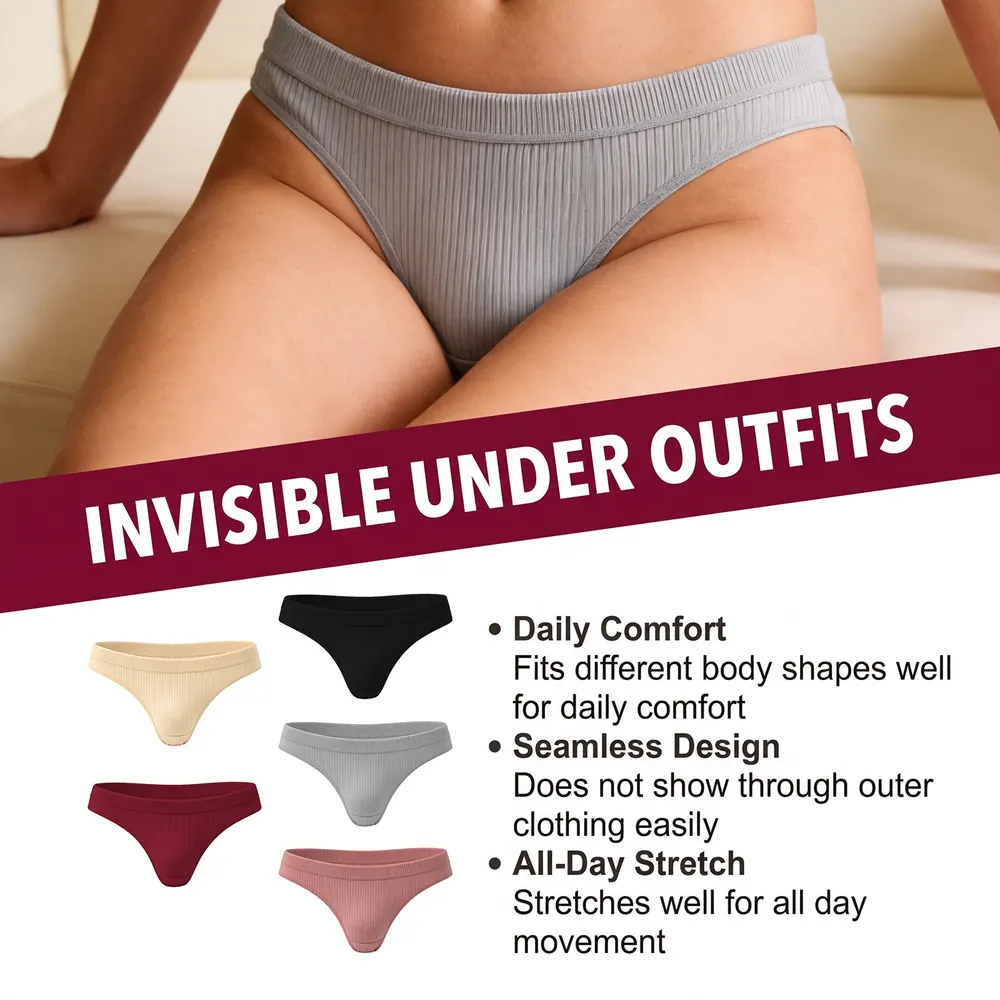 Ribbed Stretch Thong