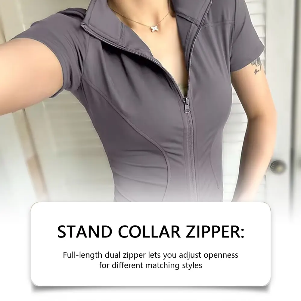 Zip-Front Stretch Sports Top