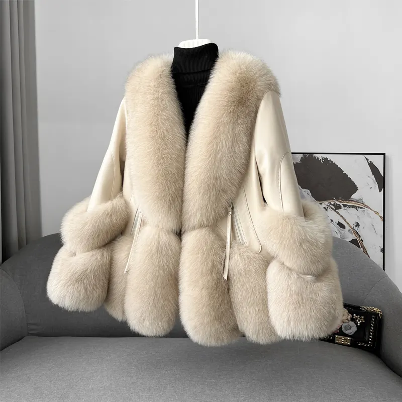 Thickened Down Coat with Fur Finish