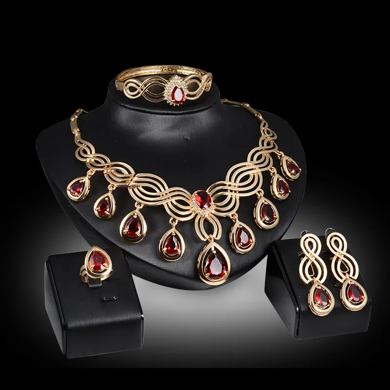 Rhinestone Necklace, Earring and Bracelet Set