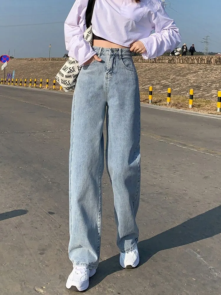Wide-Leg Cotton Denim Jeans