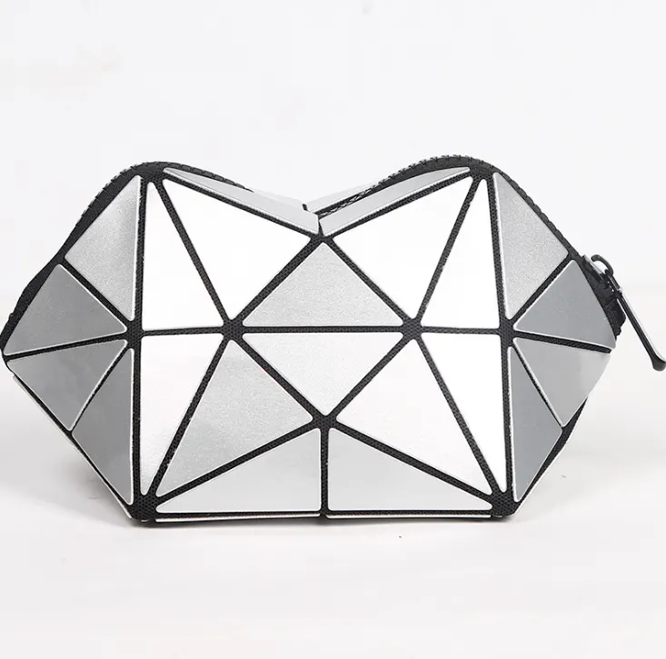 Geometric PU Leather Cosmetic Bag