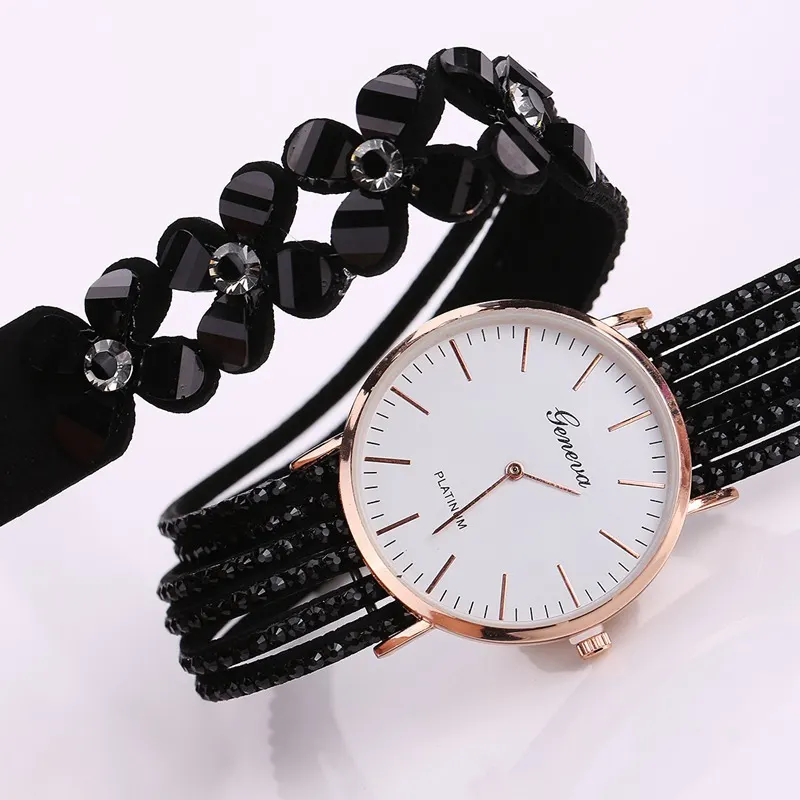 Floral Crystal Bracelet Watch
