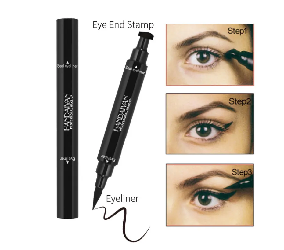 Dual-End Waterproof Black Eyeliner