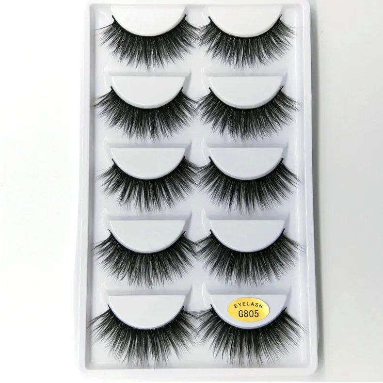 3D Mink Hair False Eyelashes, 5 Pairs