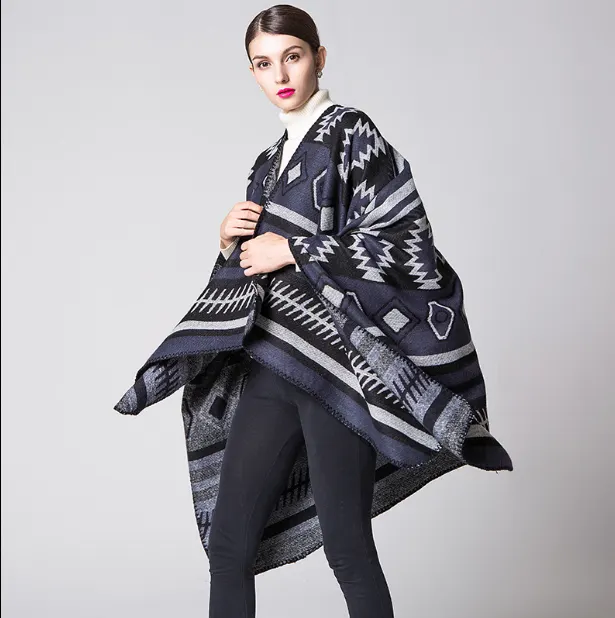 Geometric Print Shawl Wrap