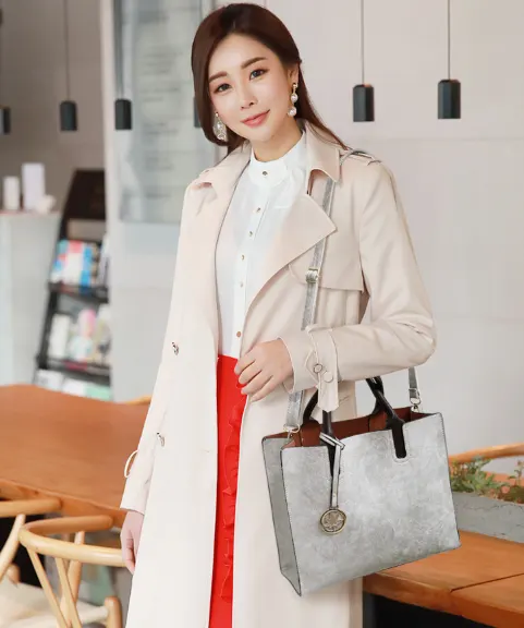 Structured PU Shoulder Bag with Zip Top