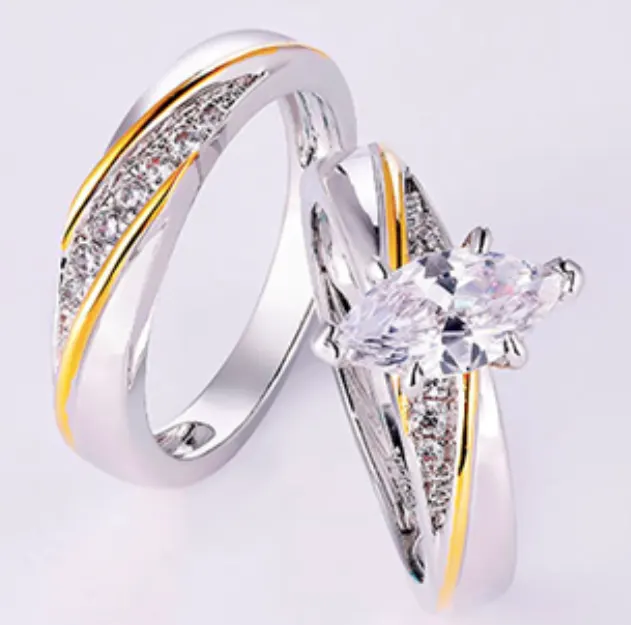 Sterling Silver Princess Cut Bridal Ring Set