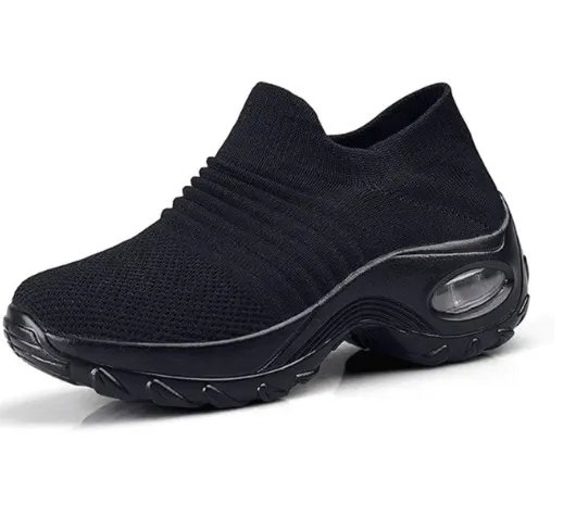 Mesh Wedge Slip-On Shoes