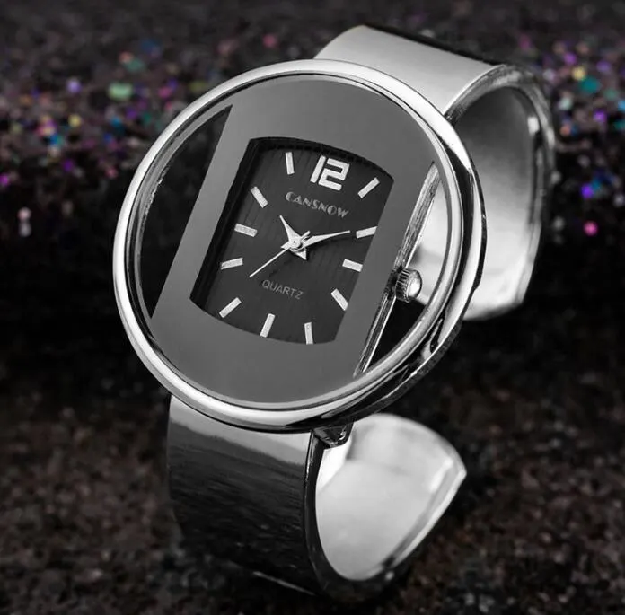 Cuff Bracelet Watch, Gold or Silver Dial