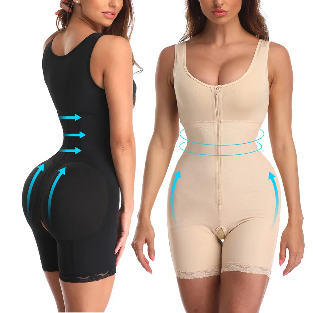 Zip-Front Shaping Bodysuit