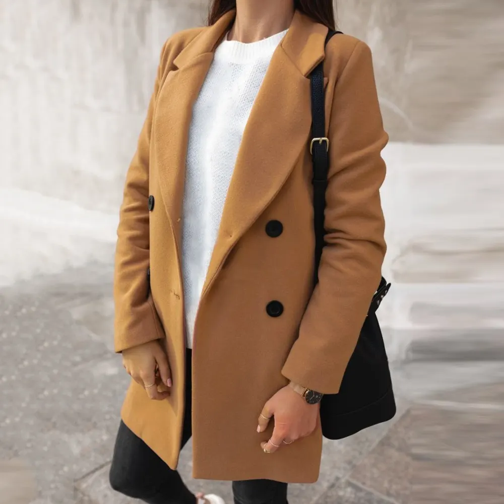 Slim-Fit Longline Suit-Collar Coat