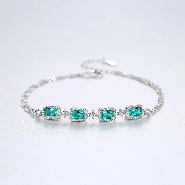 Sterling Silver Emerald Bracelet