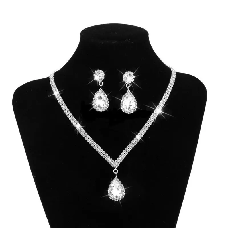 Water Drop Crystal Bridal Jewellery Set