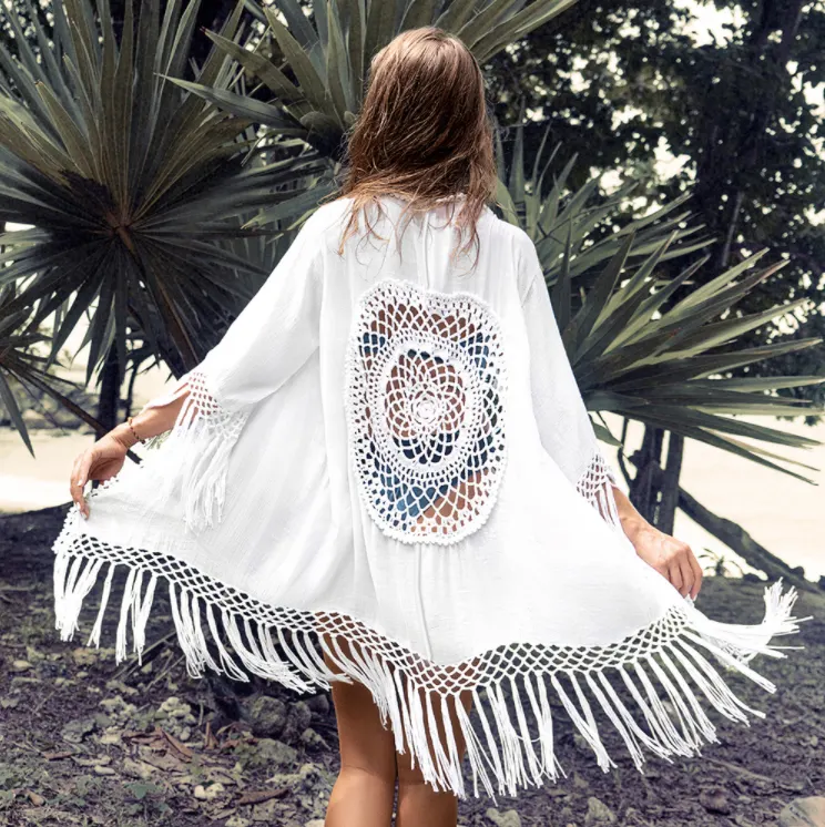 White Beach Cover-Up Shirt
