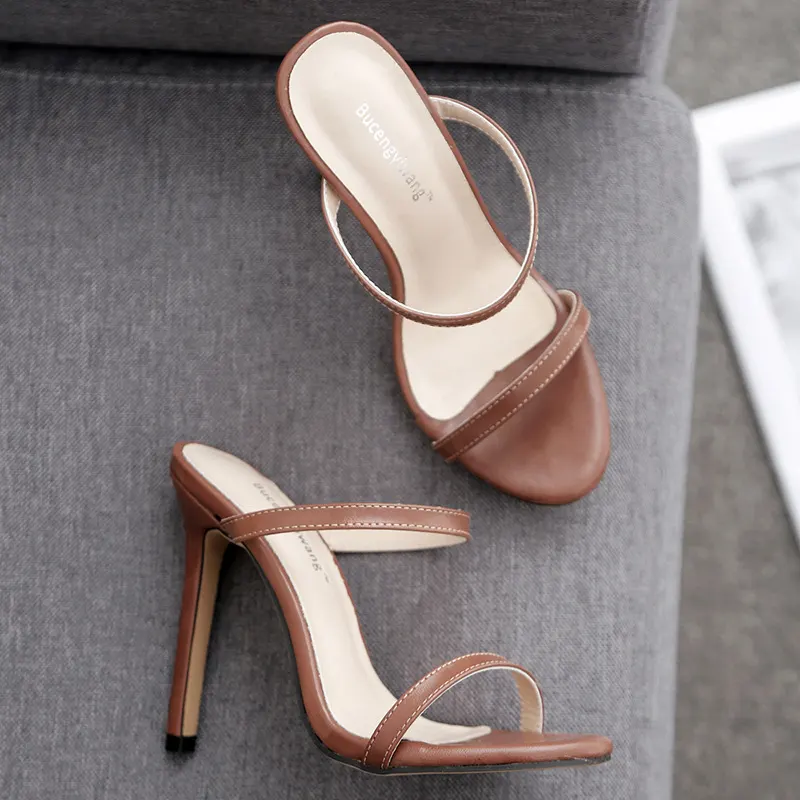 Stiletto Sandals with Side Cutouts