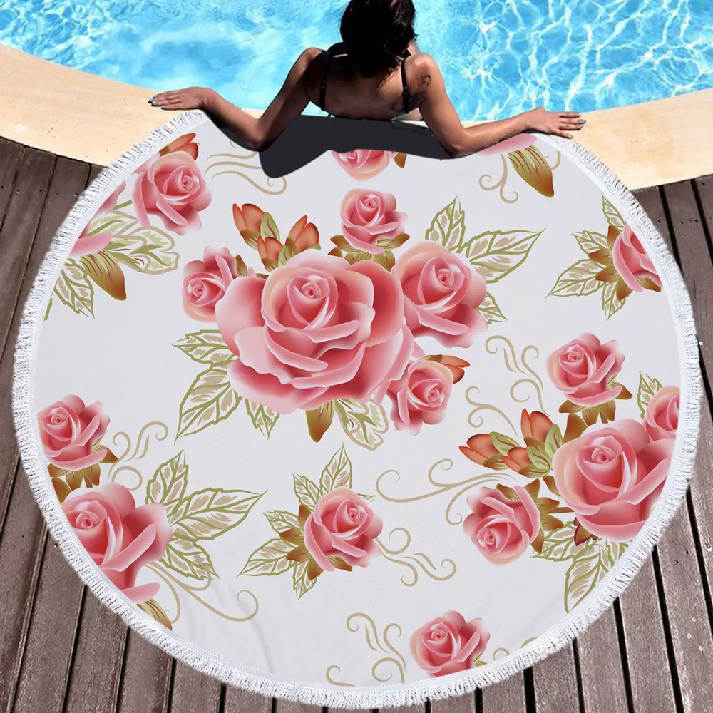Non-Shedding Round Beach Towel