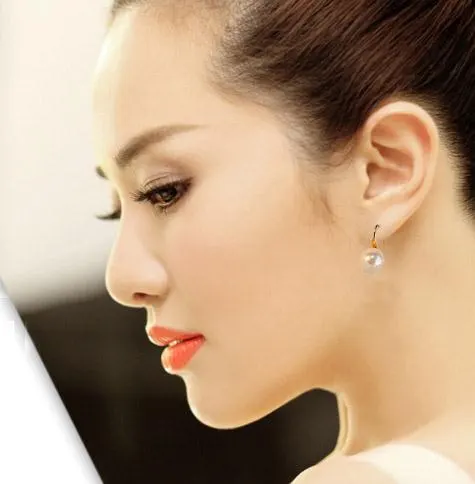 Gold-Plated Geometric Pearl Earrings