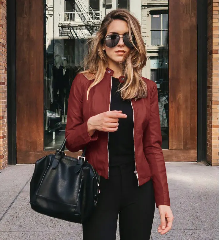 PU Leather Suit Jacket