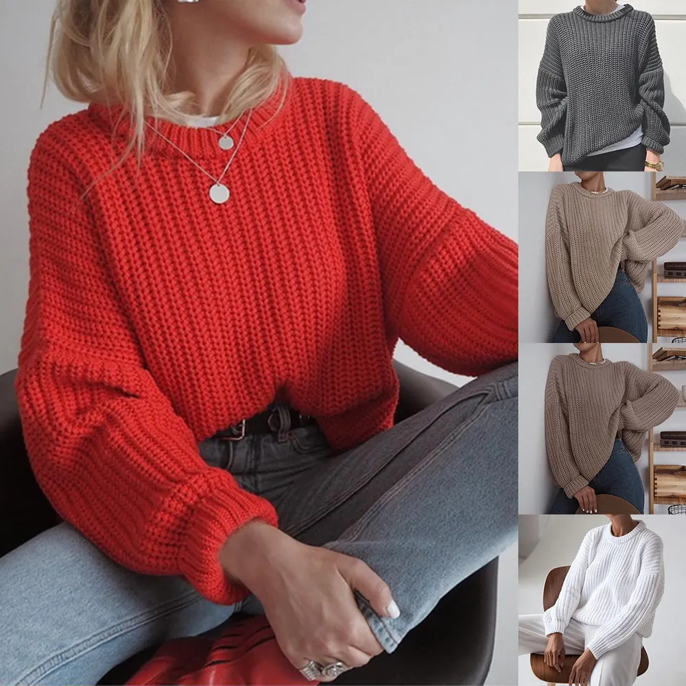 Long Sleeve Polyester Knit Sweater