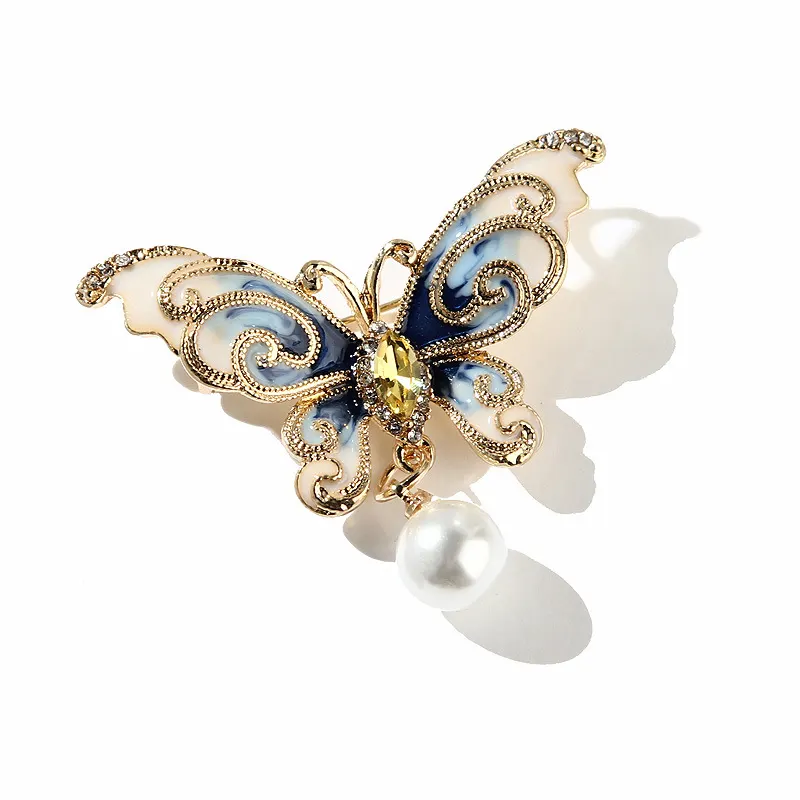 Butterfly Brooch with Inset Stones