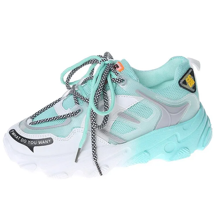Gradient Rainbow Platform Sneakers