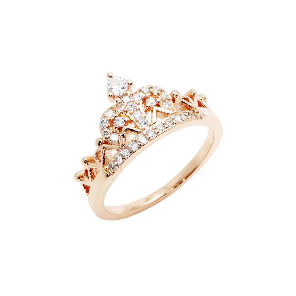 Crown Zircon Inlay Ring