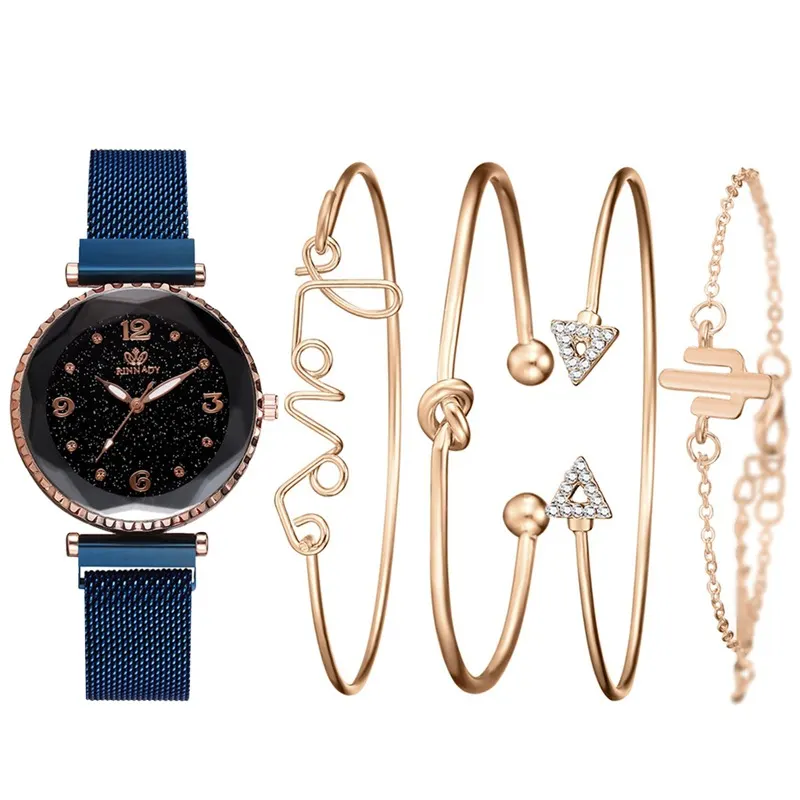Round Quartz Watch and Bracelet Set