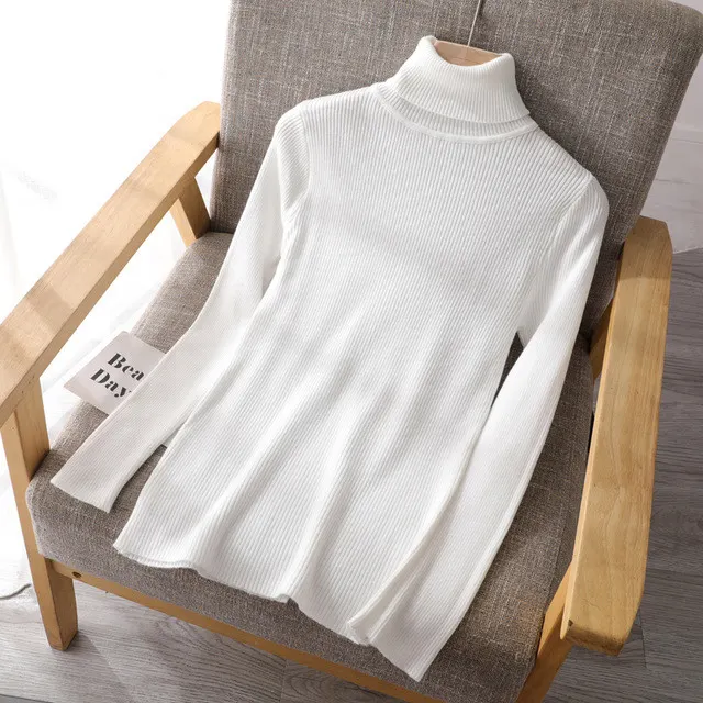 High Neck Acrylic Knit Sweater