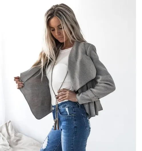 Woolen-Style Polyester Coat