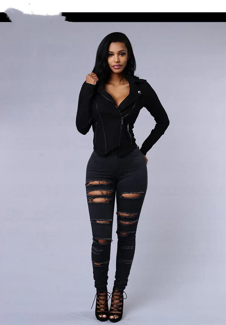 High-Waist Cotton Skinny Jeans