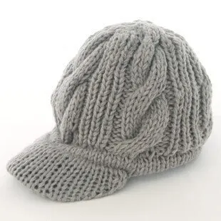Wool Twist-Knit Cap with Ear Cover