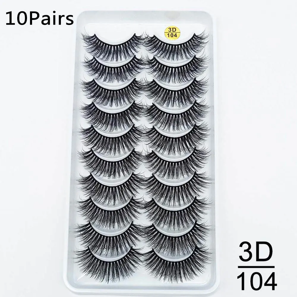 10-Pair Handmade PBT False Eyelashes