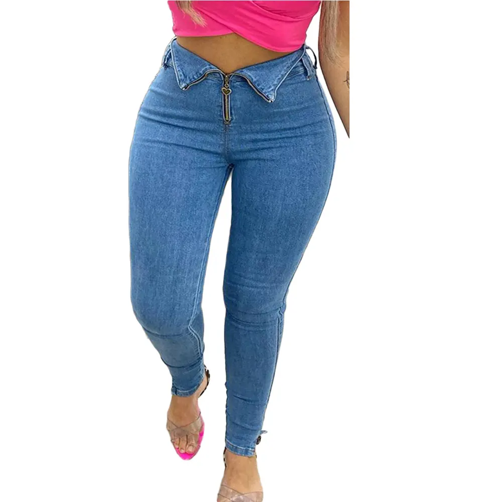 Mid-Rise Blue Pencil Jeans