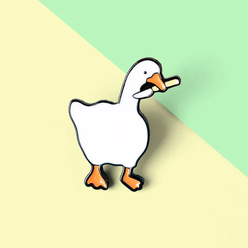 Geometric Goose Brooch