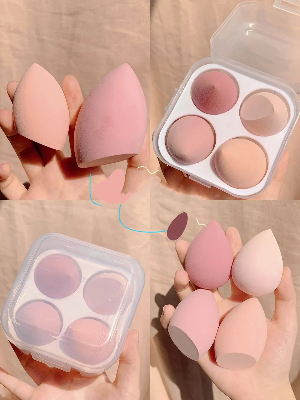 Synthetic Egg Makeup Sponge with Case