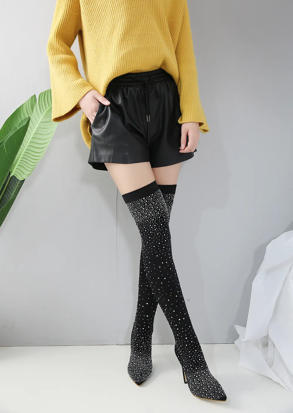 Cloth Upper High Heels